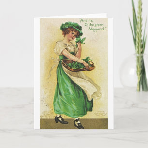 Victorian Green Shamrock St. Patrick's Day Card
