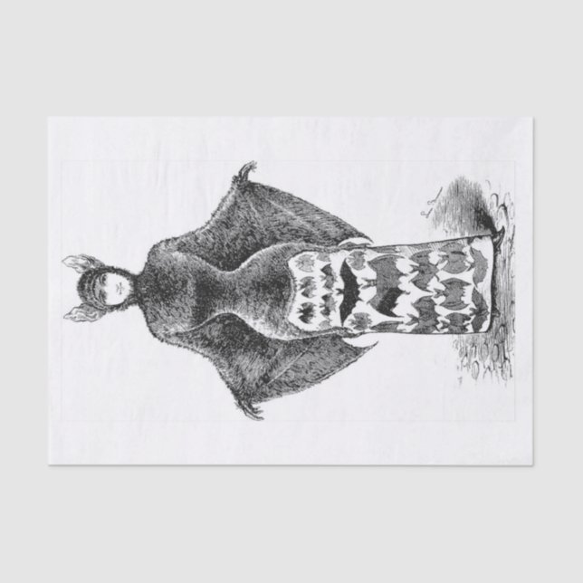 Victorian Halloween costume decoupage Tissue Paper (Front)