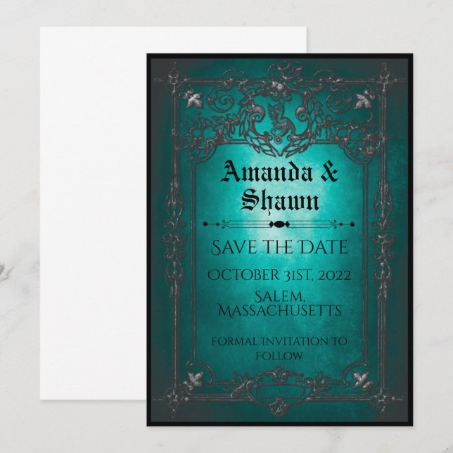 Victorian Halloween Fantasy Save The Date (Front/Back)
