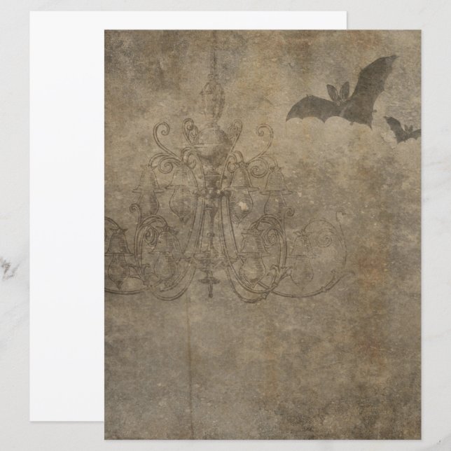 Victorian Halloween Gothic Bat Scrapbook Paper (Front/Back)