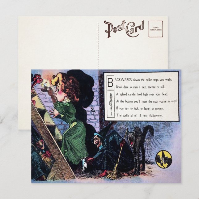 Victorian Halloween Poem 1 Postcard (Front/Back)