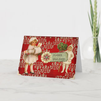 Victorian Happy Holidays Holiday Card