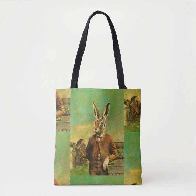 Victorian Hare  All Over Print Tote Bag (Front)