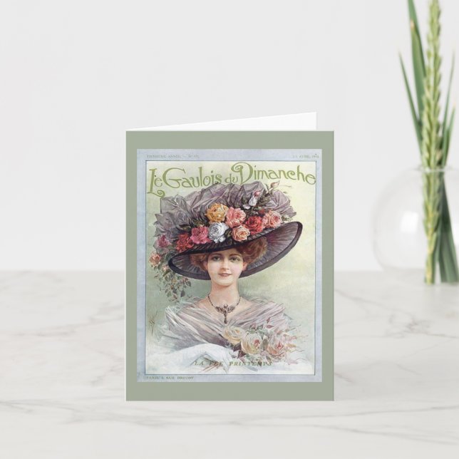 Victorian hat lady card (Front)