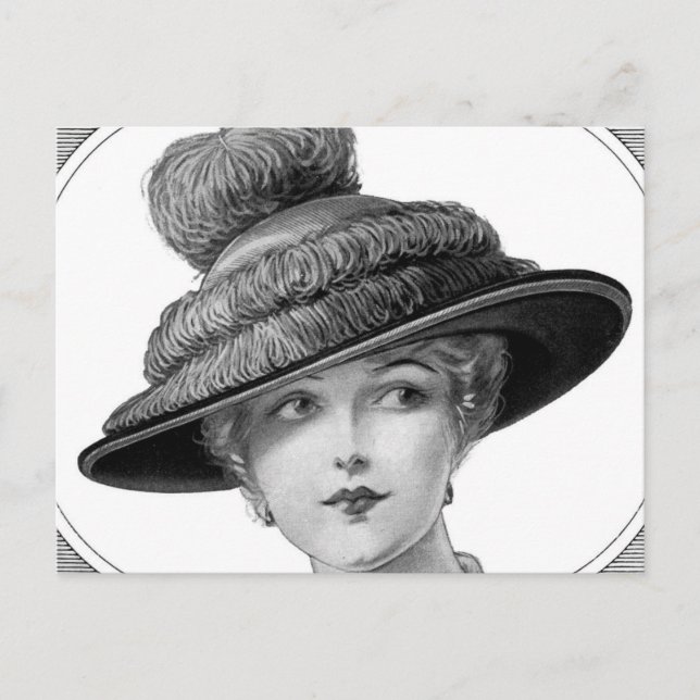 Victorian Hat Lady Postcard (Front)