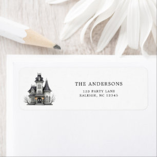 Victorian Haunted House Halloween Return Address