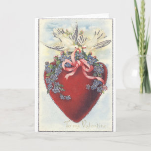 Victorian Heart and Doves Valentine's Day Card