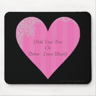 Victorian Heart - Pink & Grey Mouse Mat