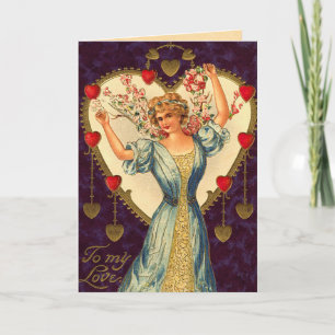 Victorian Heart's Desire Holiday Card
