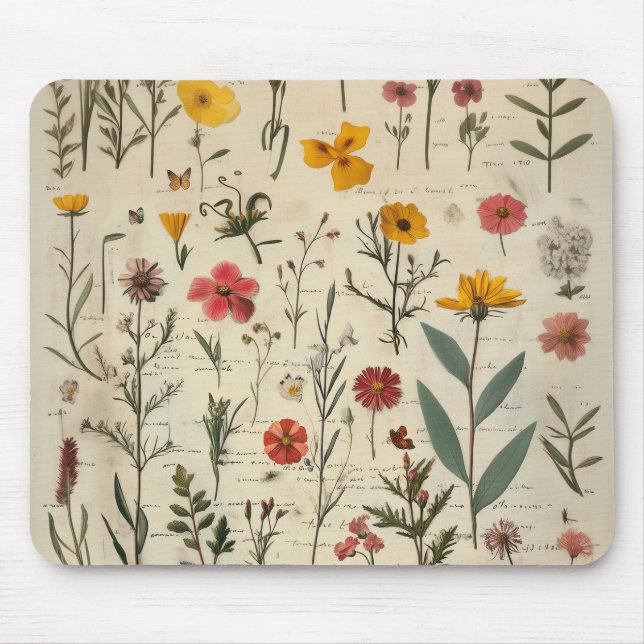 Victorian Herbarium style image Mouse Mat (Front)
