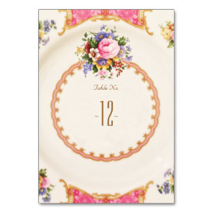 Victorian High Tea Garden Party Table Number Card