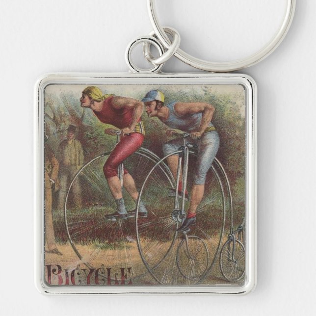 Victorian High Wheel Bicycles Key Ring (Front)