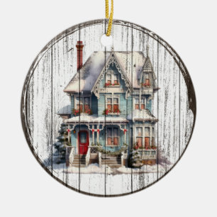 Victorian Holiday Charm - Christmas House Ornament