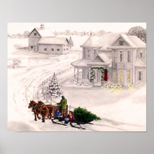 Victorian Holiday Home Print