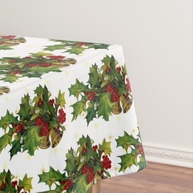 Victorian Holly Leaves Tablecloth (In Situ)