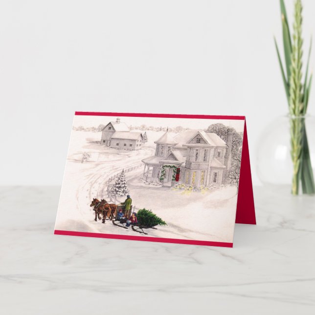 Victorian Home Christmas Holiday Card (Front)