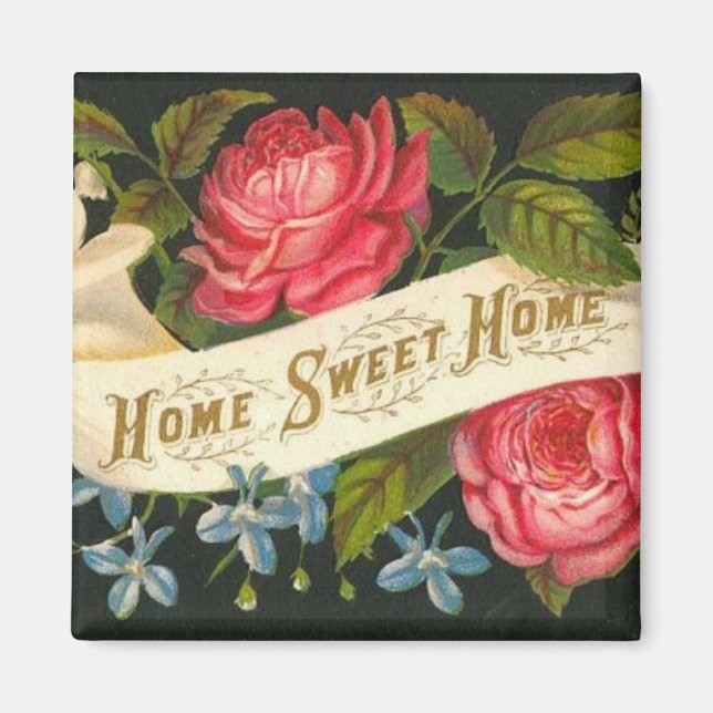 Victorian Home Sweet Home Roses Magnet (Front)