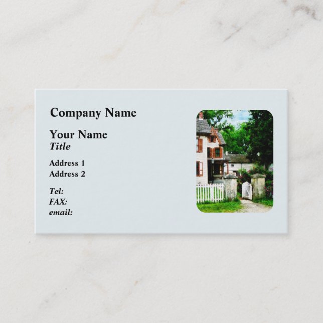Victorian Home With Open Gate Business Card (Front)