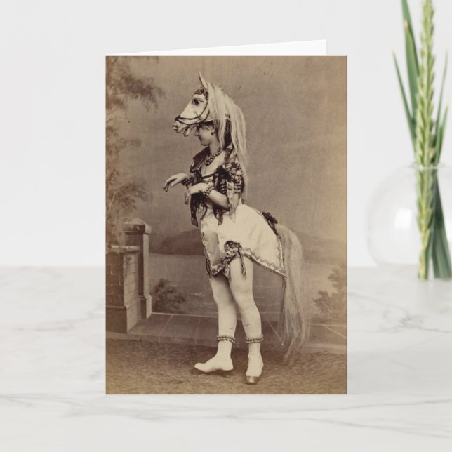 Victorian Horse Costume Daguerreotype/Photo Card (Front)