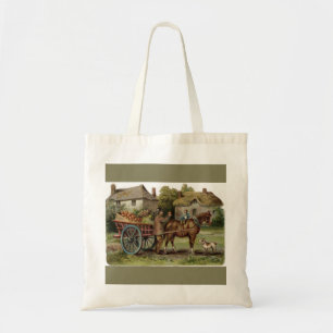 Victorian Horse Drawn Apple Cart Tote Bag