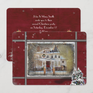 Victorian House Christmas Invitation