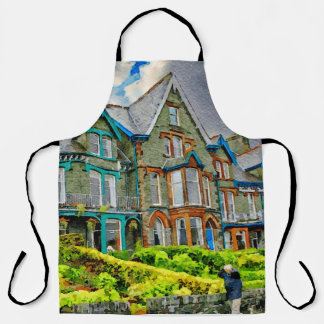Victorian house in Keswick painted in watercolor Apron
