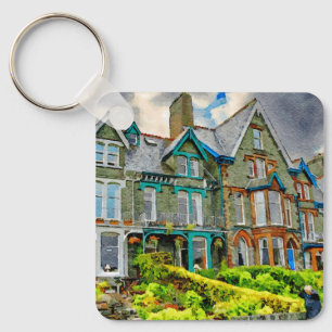 Victorian house in Keswick painted in watercolor Key Ring