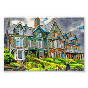 Victorian house in Keswick painted in watercolor Photo Print