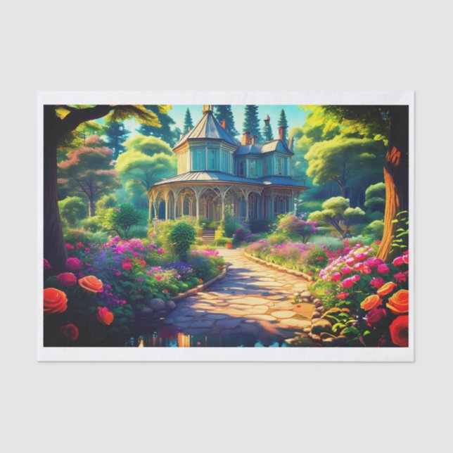 Victorian House in the Woods  Tissue Paper (Front)