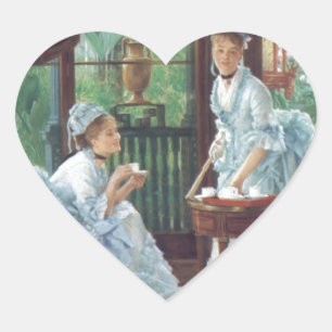 Victorian House Party Tea Fashion Tissot Heart Sticker