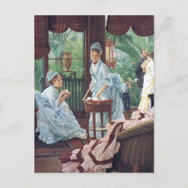Victorian House Party Tea Fashion Tissot Invitation Postcard (Front)