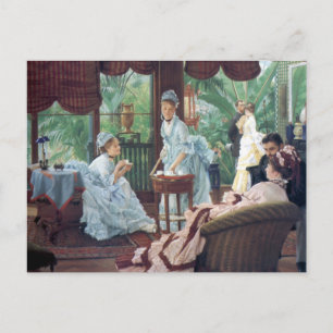 Victorian House Party Tea Fashion Tissot Postcard