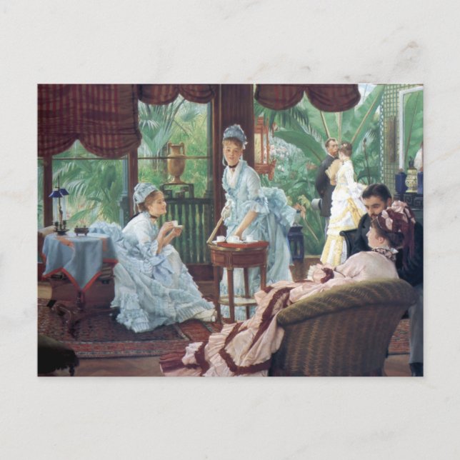 Victorian House Party Tea Fashion Tissot Postcard (Front)