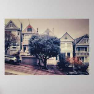 Victorian Houses on the Hill San Francisco Poster