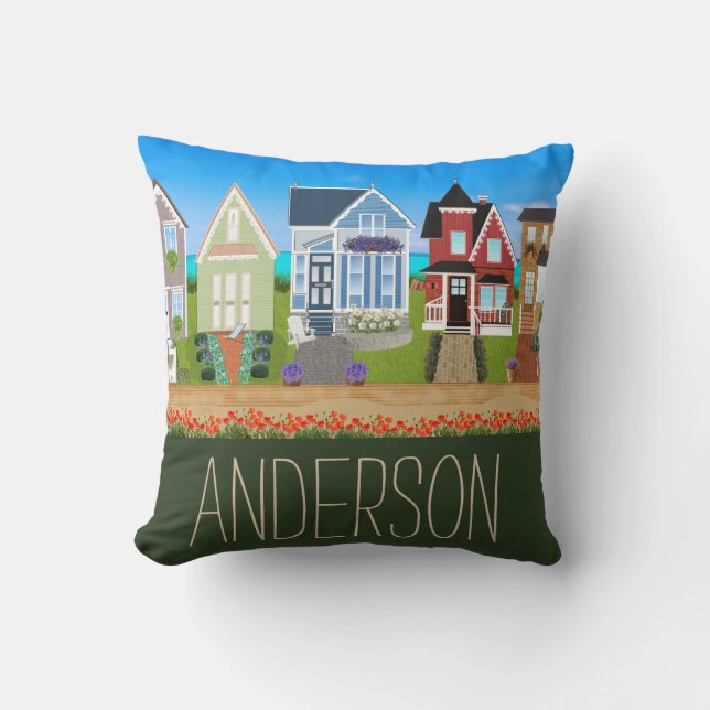 Victorian Houses with Name Cushion (Front)
