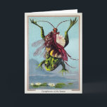Victorian Insects on Frog Christmas Card<br><div class="desc">Vintage Victorian insects riding a frog Christmas card.  High quality,  custom restored vintage image from the late 1800s.</div>
