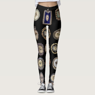 Victorian Inspired Lover's Eyes, original art Leggings