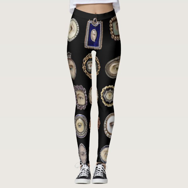 Victorian Inspired Lover's Eyes, original art Leggings (Front)