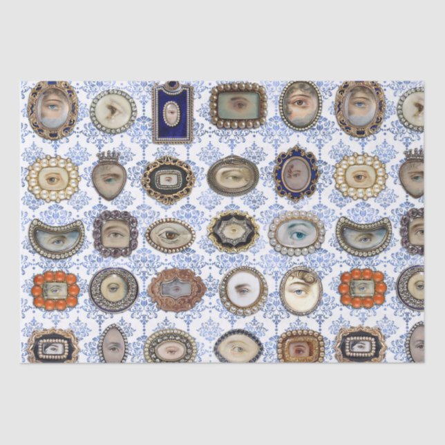 Victorian Inspired Lover's Eyes, original art Tissue Paper (Front)