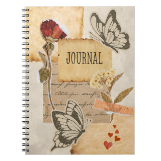 Victorian Inspired Vintage Scrapbook Collage Notebook