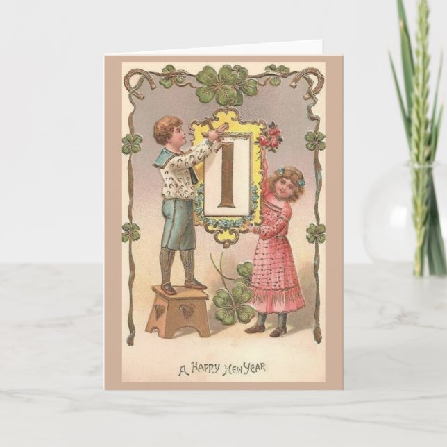 Victorian Irish New Year Greeting Card (Front)
