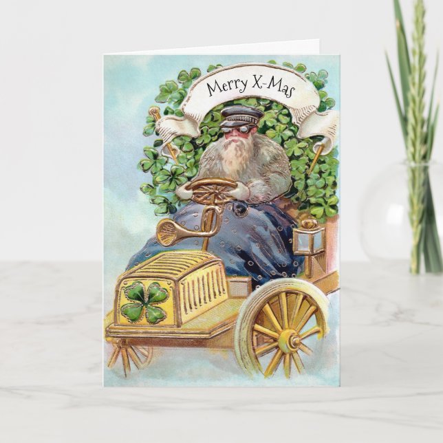 Victorian Irish Santa Holiday Card (Front)