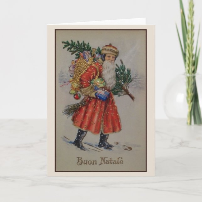 Victorian Italian Christmas Buon Natale Card (Front)