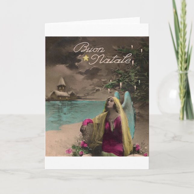 Victorian Italian Christmas Card Boun Natale (Front)