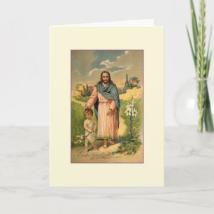 Victorian Jesus Religious Easter Greeting Card