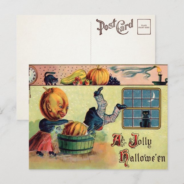 Victorian Jolly Halloween Postcard (Front/Back)