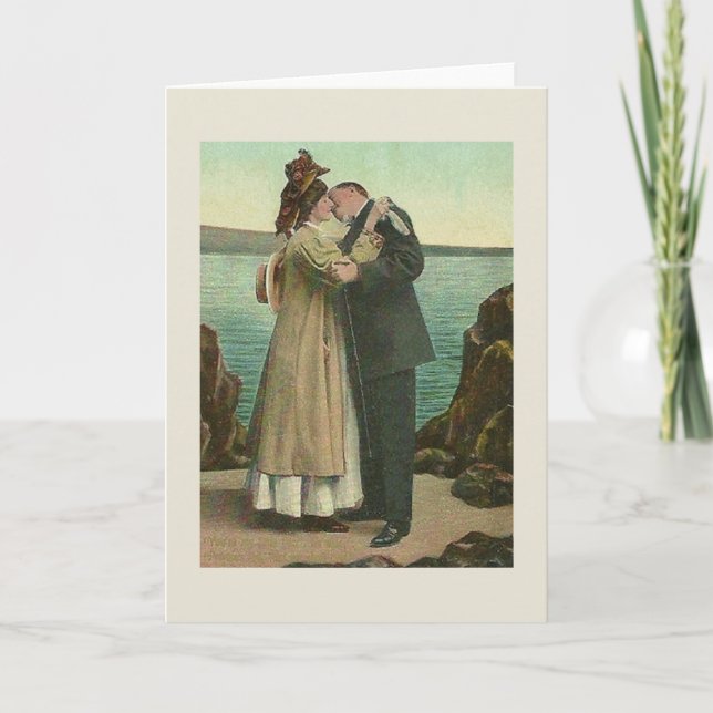 Victorian Kiss Anniversary Card (Front)