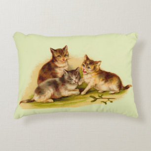 Victorian kittens decorative cushion