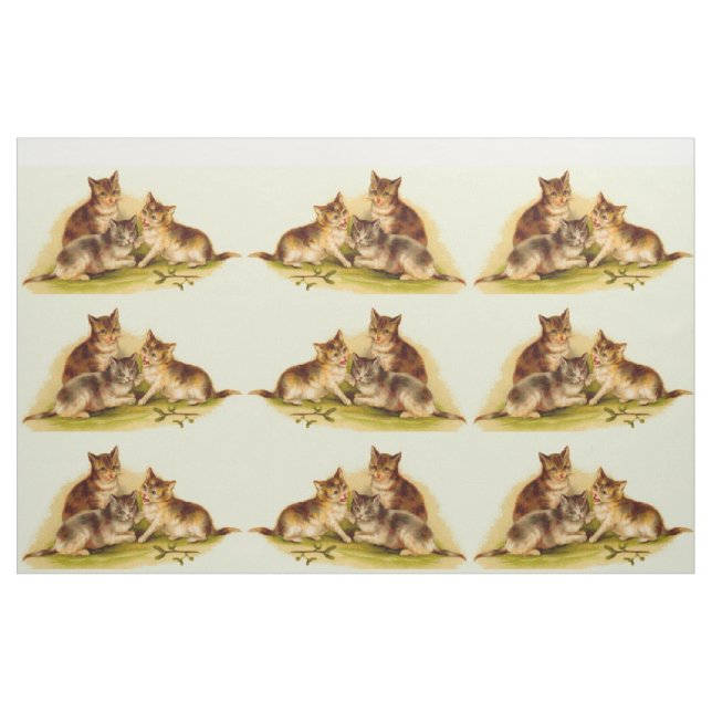 Victorian kittens fabric (Fat Quarter)