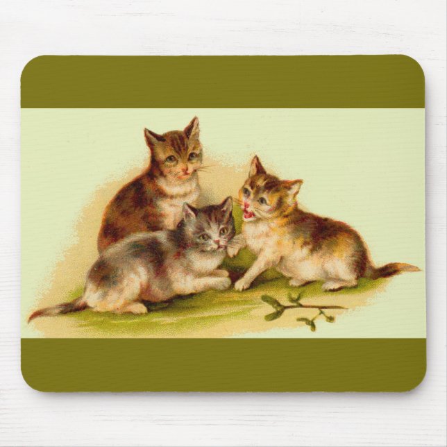 Victorian kittens mouse mat (Front)